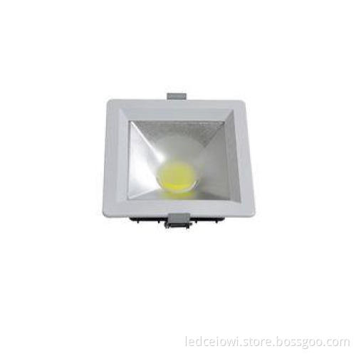 White Commercial Square 30W Cob Dimmable LED Downlights 80W